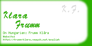 klara frumm business card