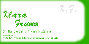klara frumm business card